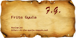 Frits Gyula névjegykártya